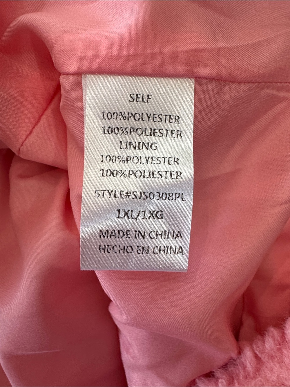 GeeGee Pink Faux-Shearling Toggle Jacket Sz 1XL - Picture 4 of 7